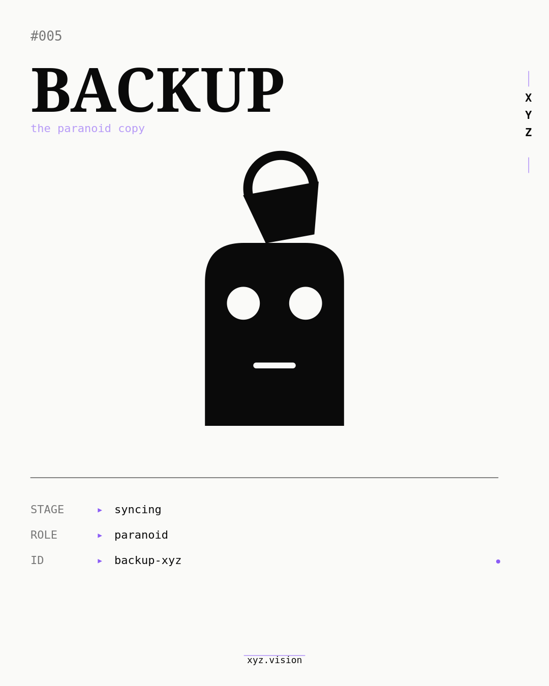 #005 — il backup, l'omino col secchio