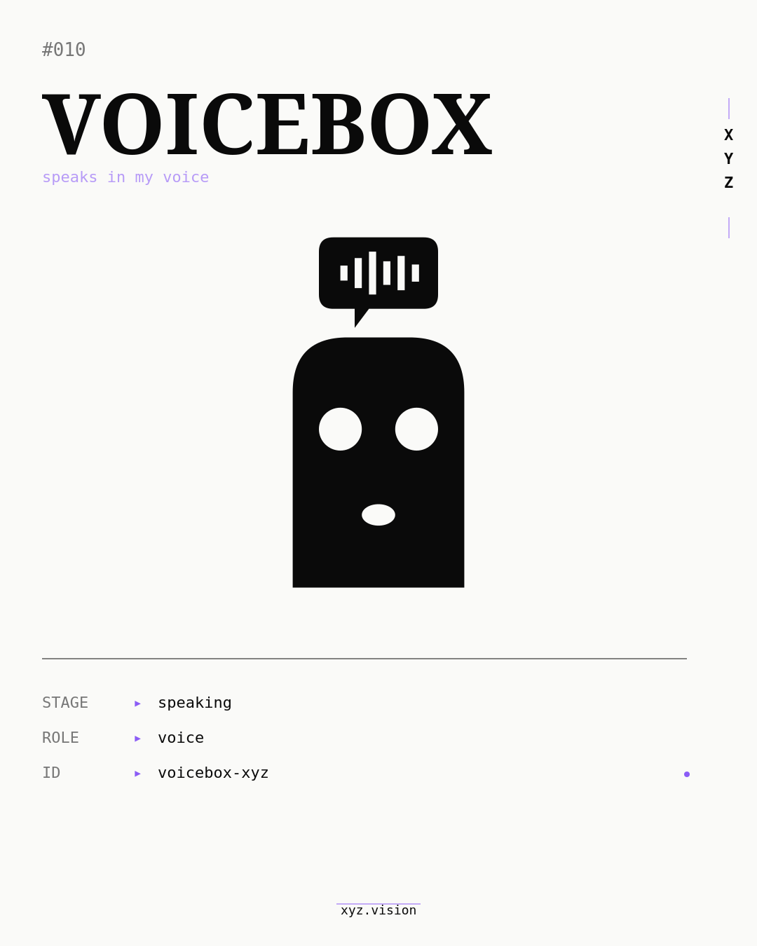 my voice speaks on its own — stage: speaking, location: home